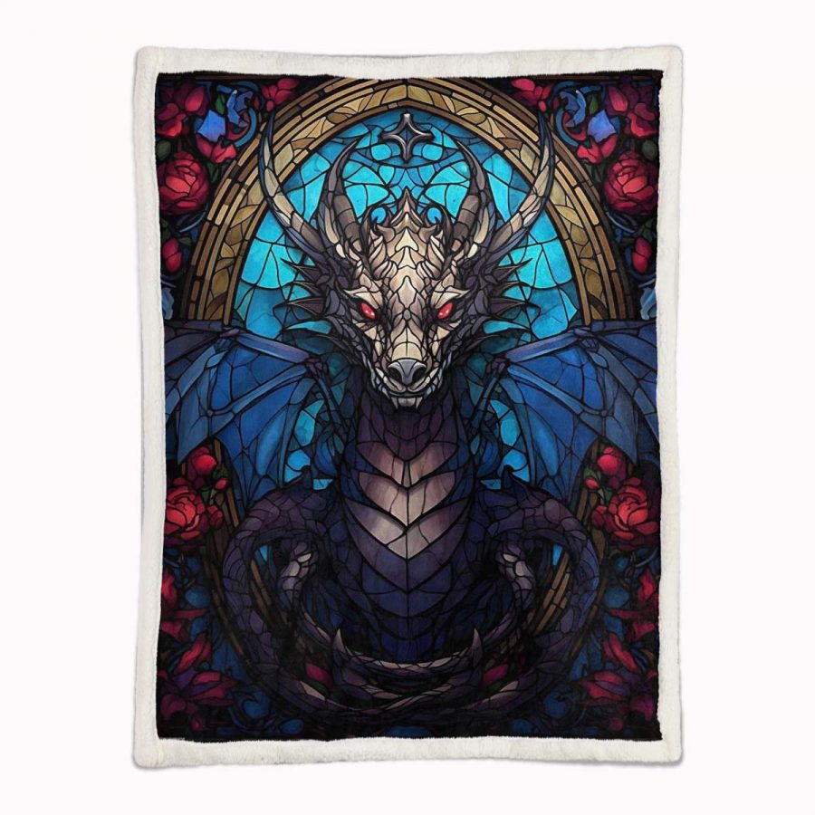 Diamantmalerei mit Drachenmotiv Decke - Fleecedecke – Bild 2