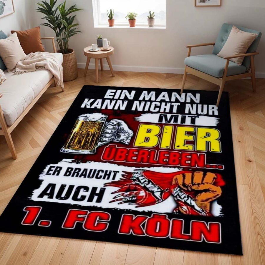 Ein Mann kann nicht nur mit Bier überleben, er braucht auch den FC Köln Teppich – Bild 2