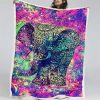 Elefant Boho Hippie Stil Decke - Fleecedecke