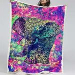 Elefant Boho Hippie Stil Decke – Fleecedecke