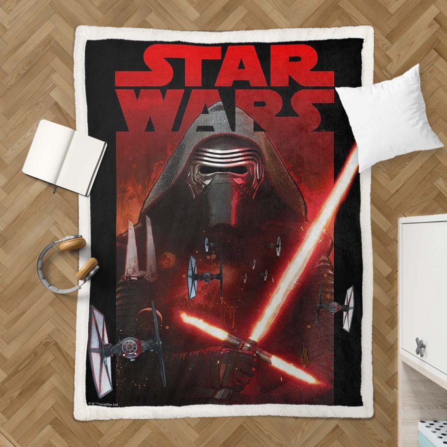 Star Wars Lichtschwert Rot Darth Vader Decke - Fleecedecke – Bild 3
