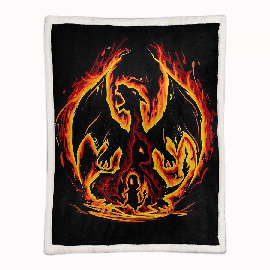 Feuer-Glurak-Pokémon Decke - Fleecedecke – Bild 2