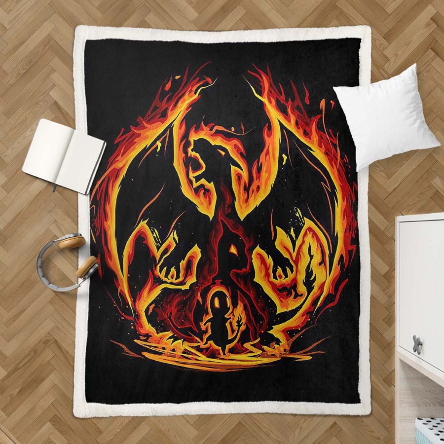 Feuer-Glurak-Pokémon Decke - Fleecedecke – Bild 3