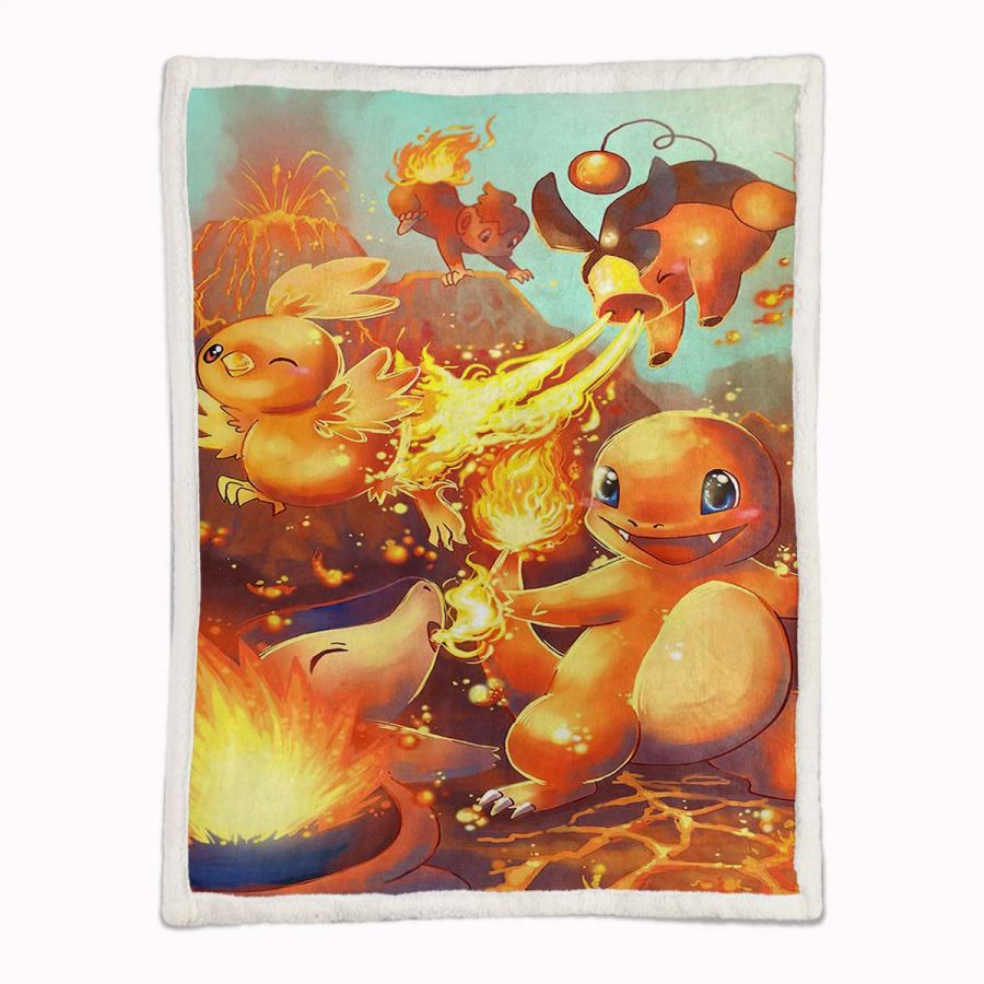 Feuer-Pokémon Glumanda Decke - Fleecedecke – Bild 2