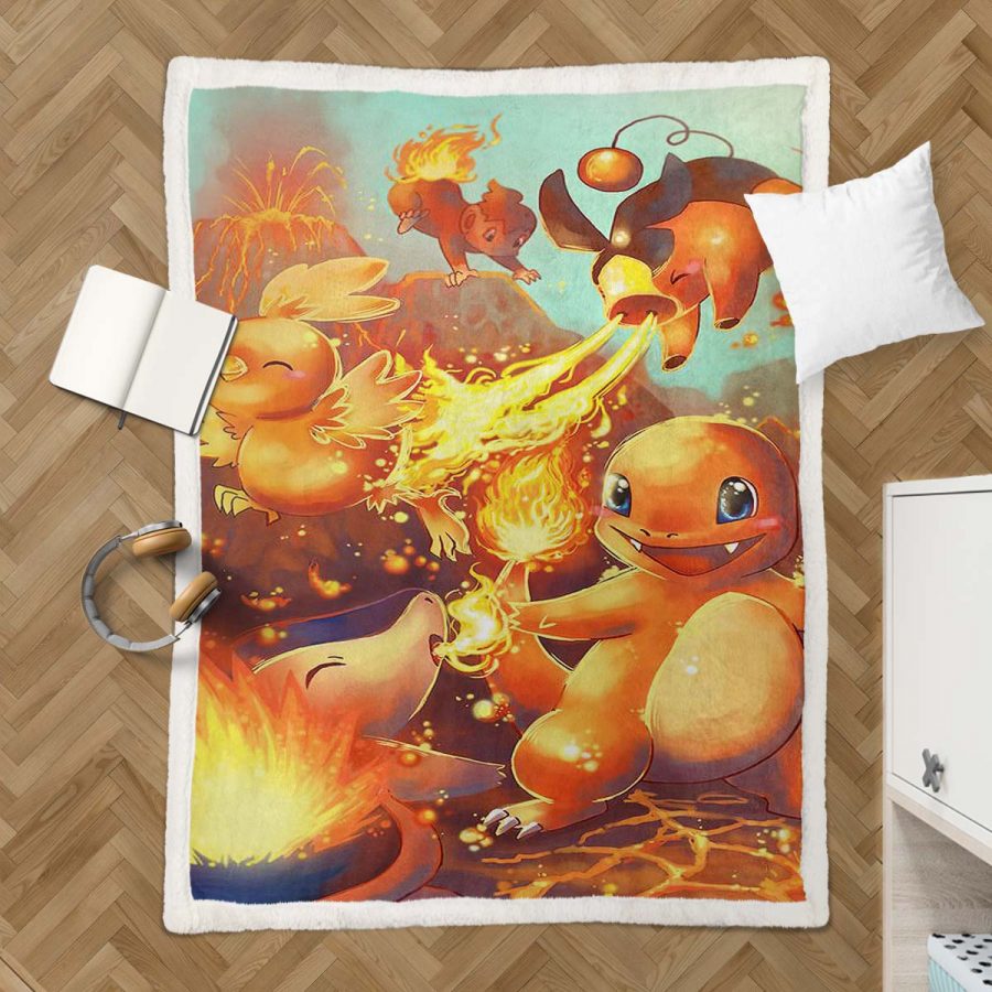 Feuer-Pokémon Glumanda Decke - Fleecedecke – Bild 3