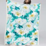 Blumenteppiche Blau Decke – Fleecedecke