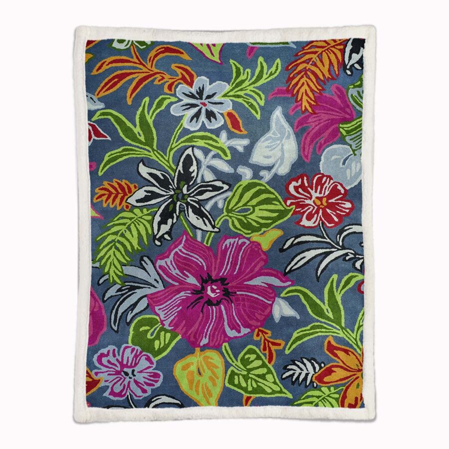 Blumenteppiche Bunt Decke - Fleecedecke – Bild 2
