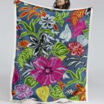 Blumenteppiche Bunt Decke – Fleecedecke