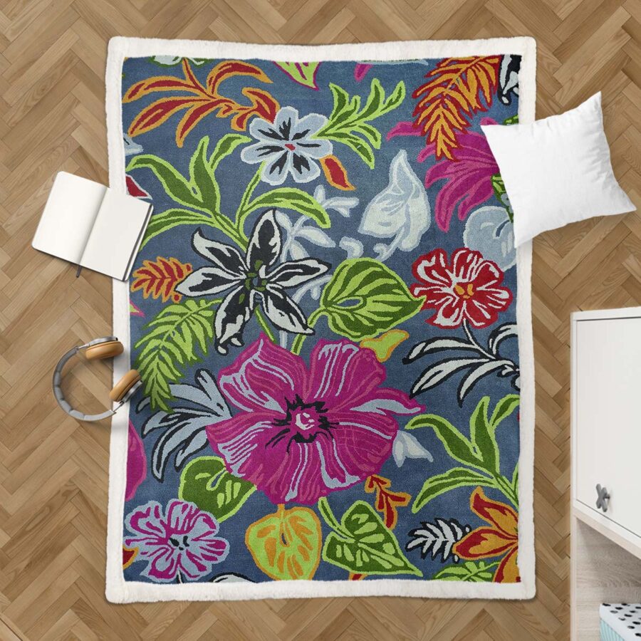 Blumenteppiche Bunt Decke - Fleecedecke – Bild 3
