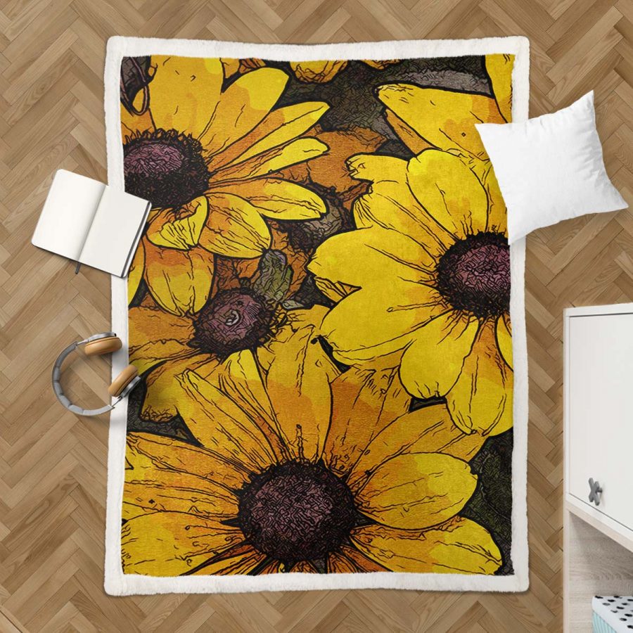 Florale Teppiche Blumen 02 Decke - Fleecedecke – Bild 3