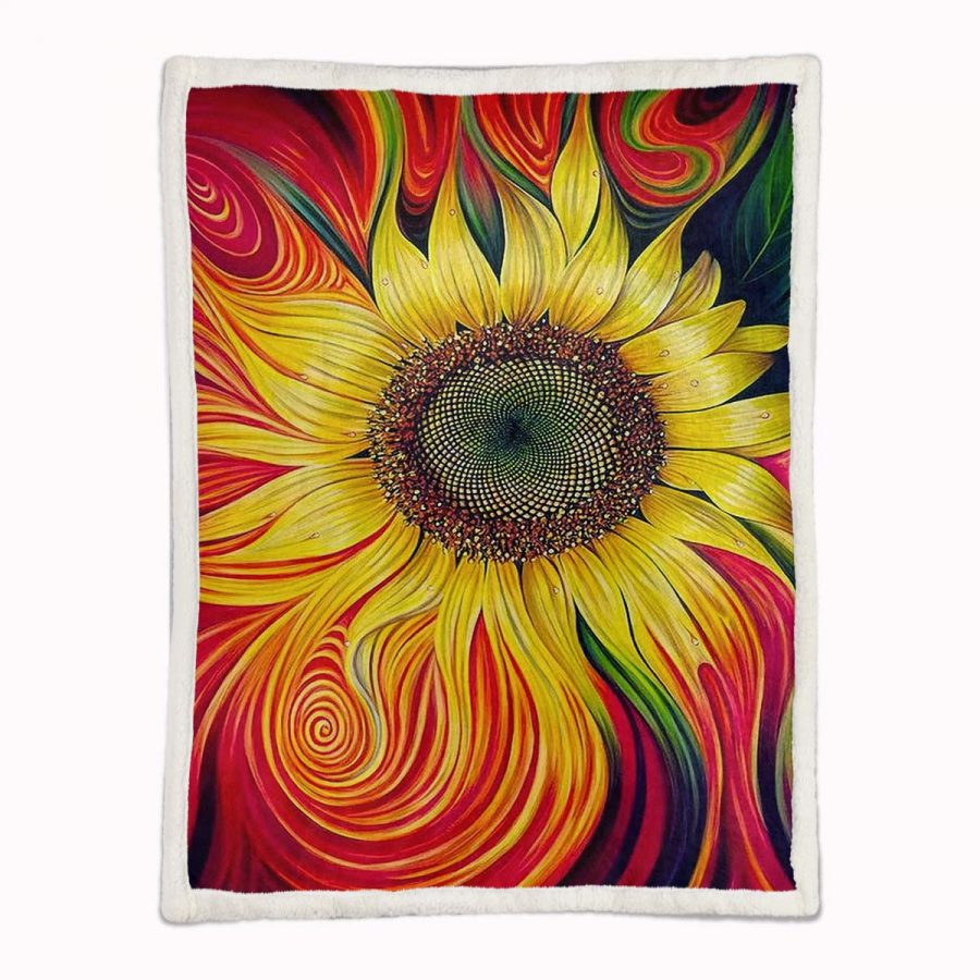 Blumen Abstrakte Teppiche Decke - Fleecedecke – Bild 2