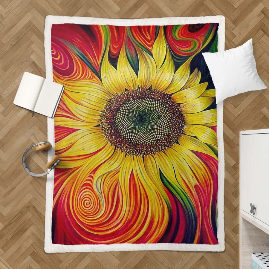 Blumen Abstrakte Teppiche Decke - Fleecedecke – Bild 3