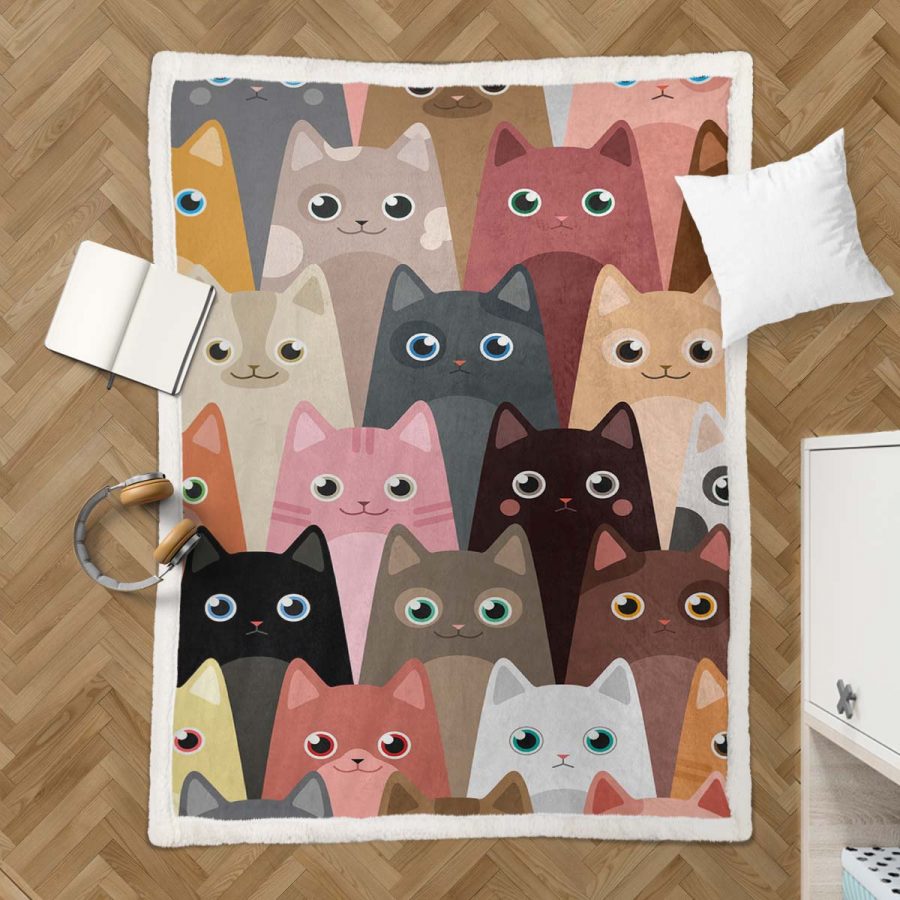 Lustige Katze Decke - Fleecedecke – Bild 3