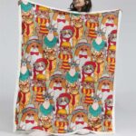Lustige Gryffindor-Katze Decke – Fleecedecke