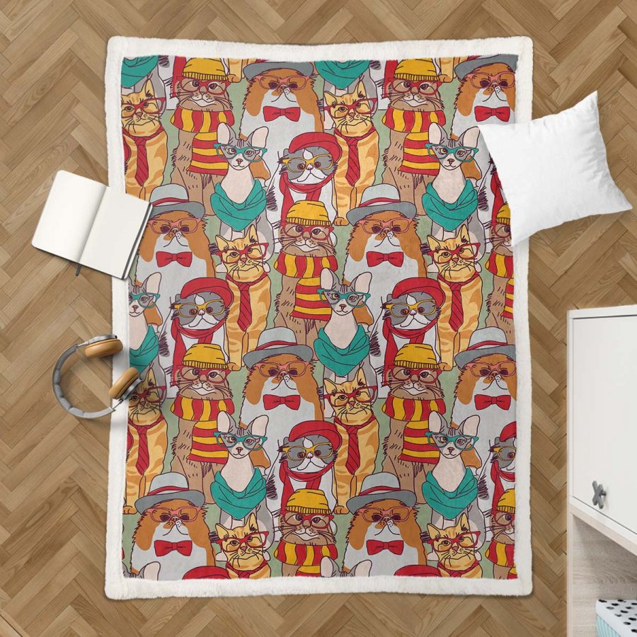 Lustige Gryffindor-Katze Decke - Fleecedecke – Bild 3