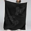 Gamecontroller PlayStation Schwarz Weiß 06 Decke - Fleecedecke