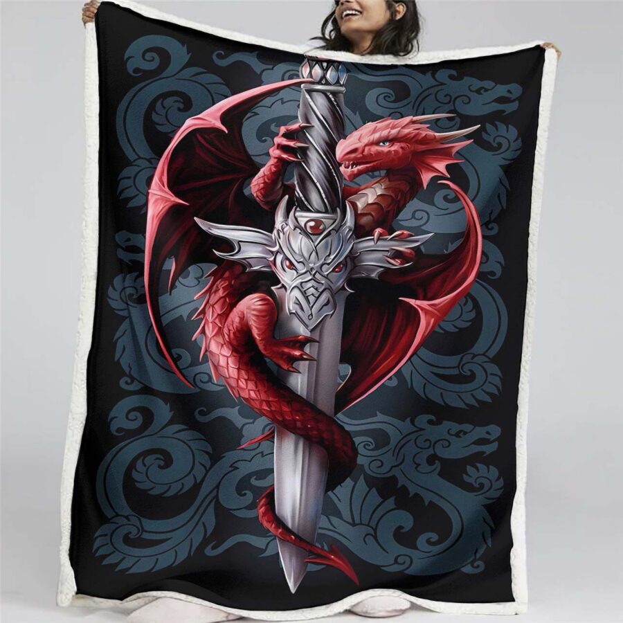 Game of Thrones Schwert und Drache Decke - Fleecedecke