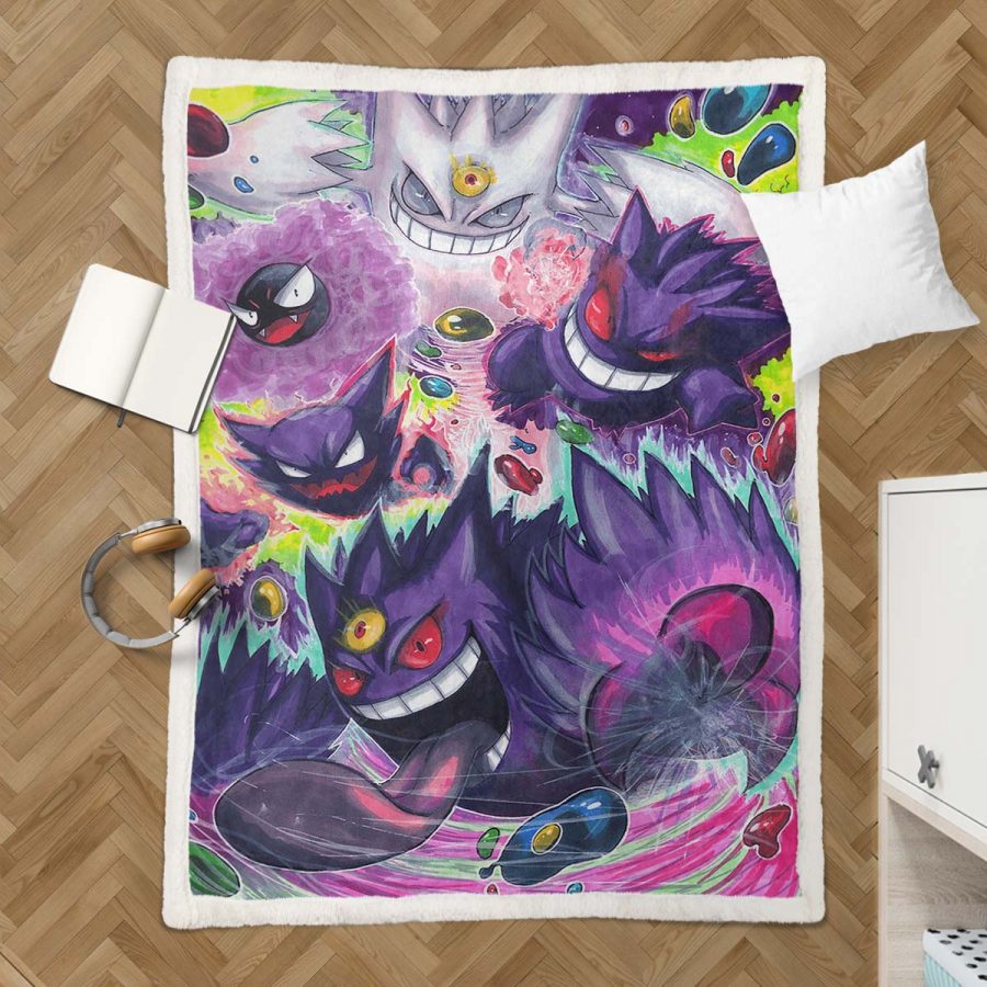 Pokémon Gengar 1002 Decke - Fleecedecke – Bild 3