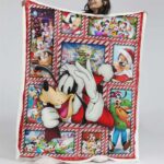 Frohe Weihnachten mit Goofy und Mickey Maus Decke – Fleecedecke