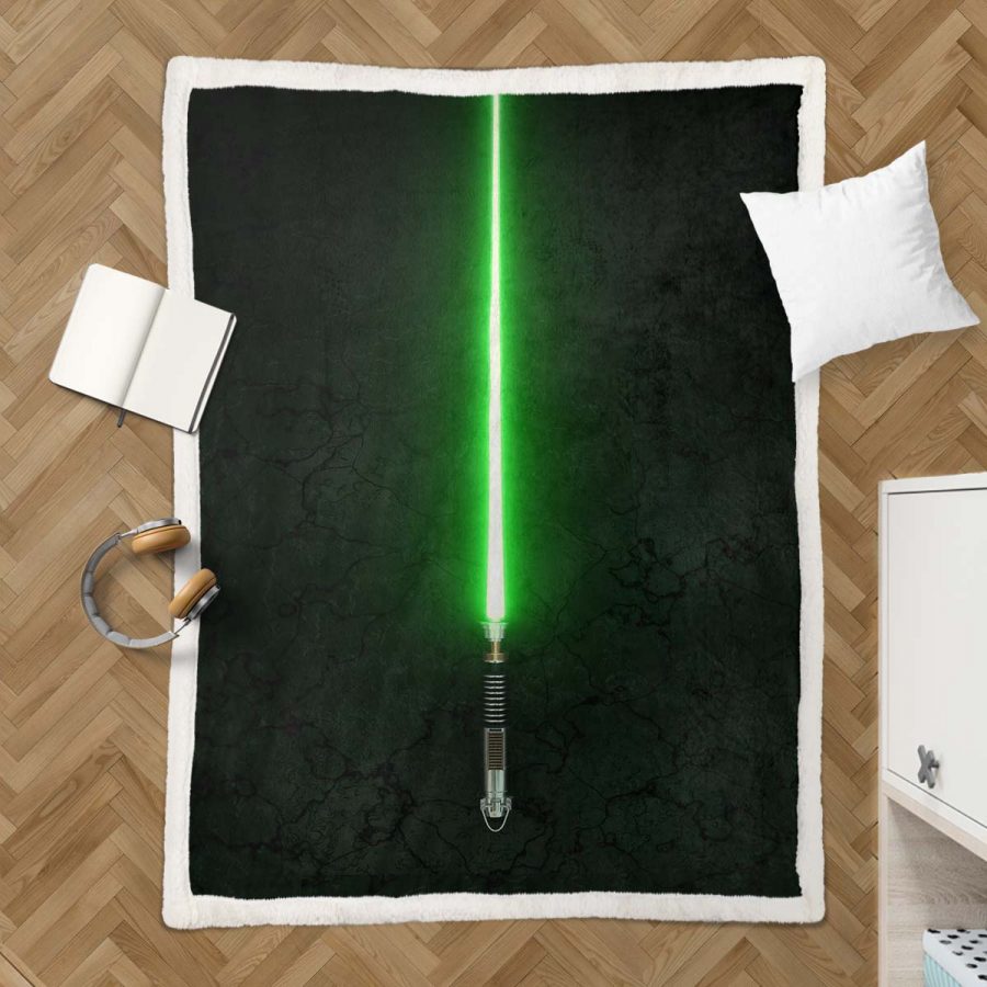 Grünes Lichtschwert Decke - Fleecedecke – Bild 3