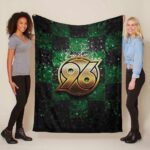 Hannover 96 grün schwarz Rauten-Style Fleecedecke – Decke