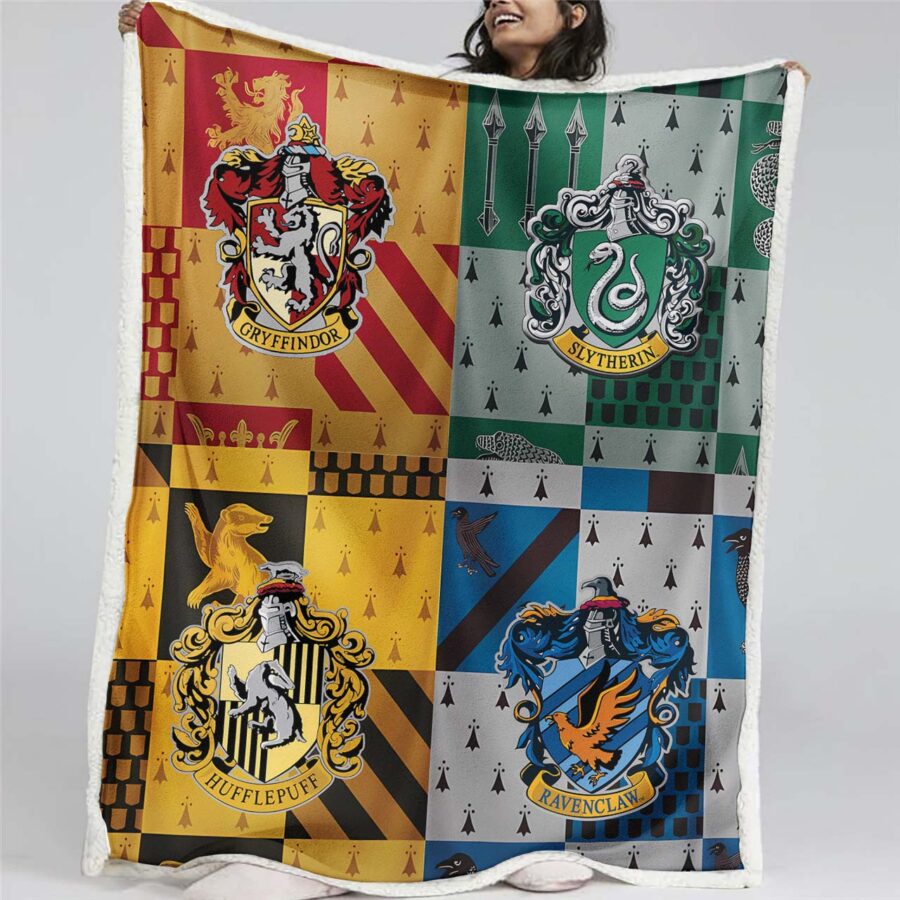 Harry Potter Hogwarts-Schulhaus Decke - Fleecedecke