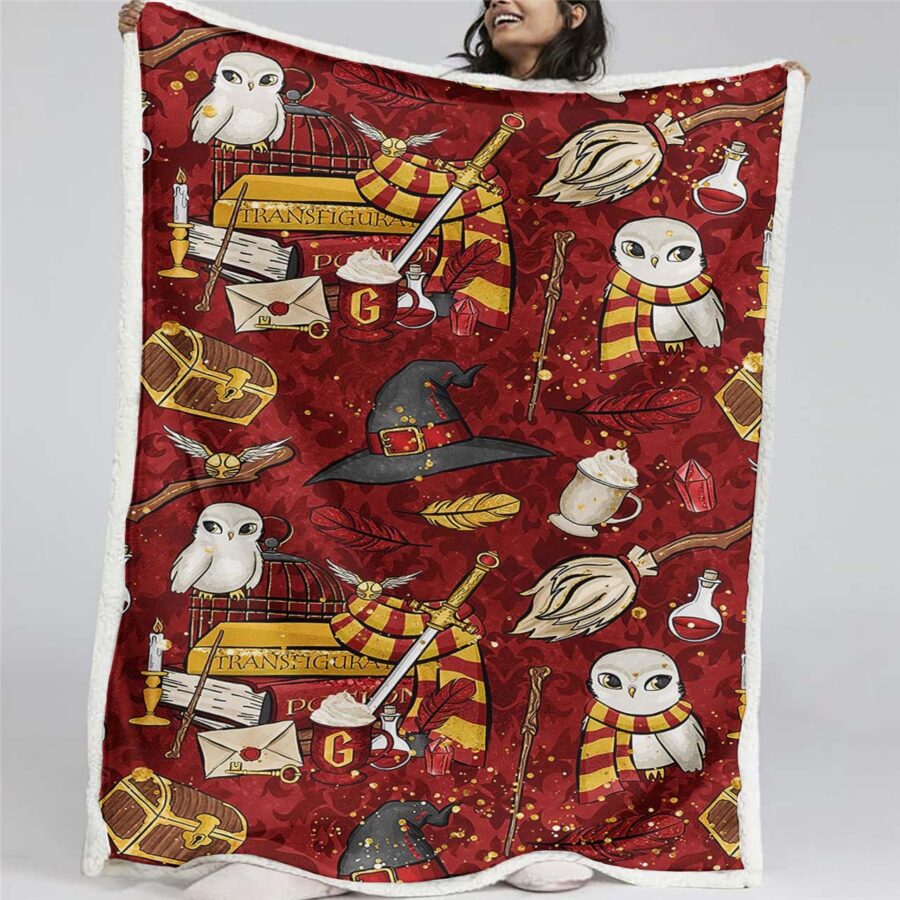 Harry Potter Eule Griffindor 1 Decke - Fleecedecke