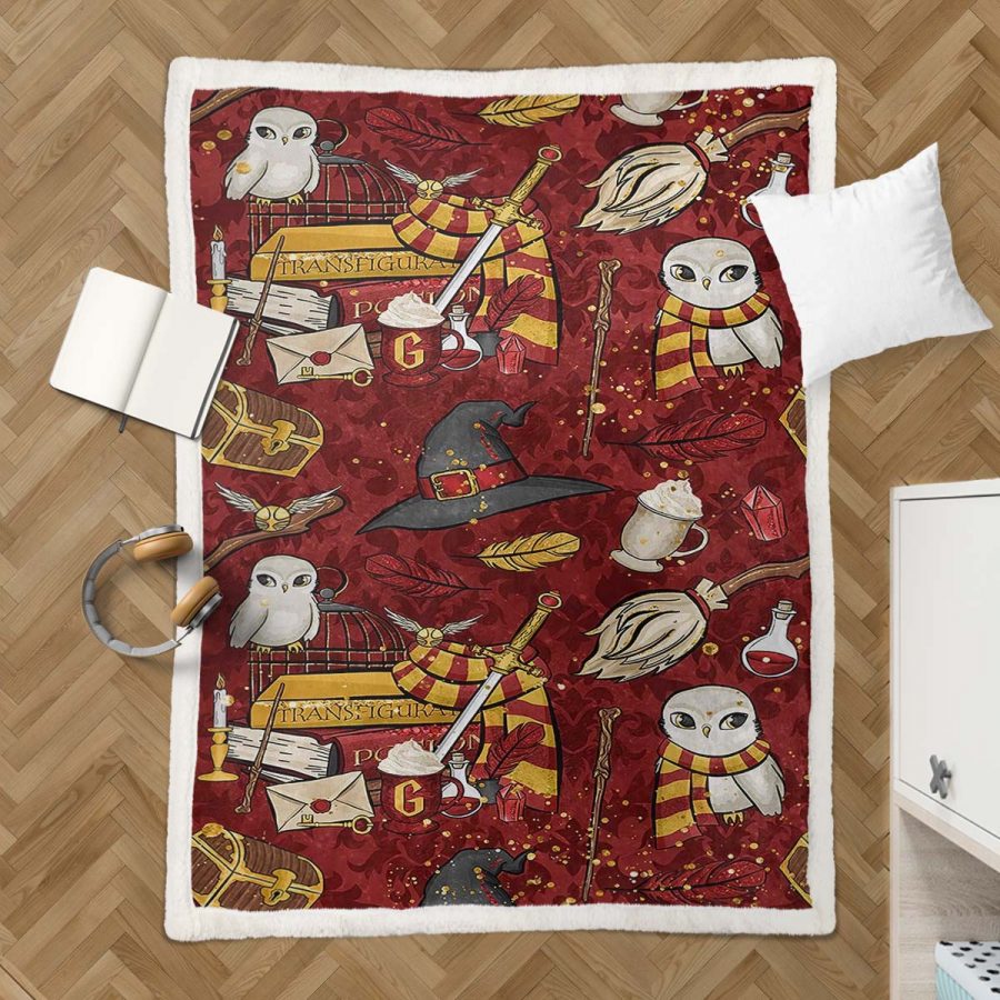 Harry Potter Eule Griffindor 1 Decke - Fleecedecke – Bild 3