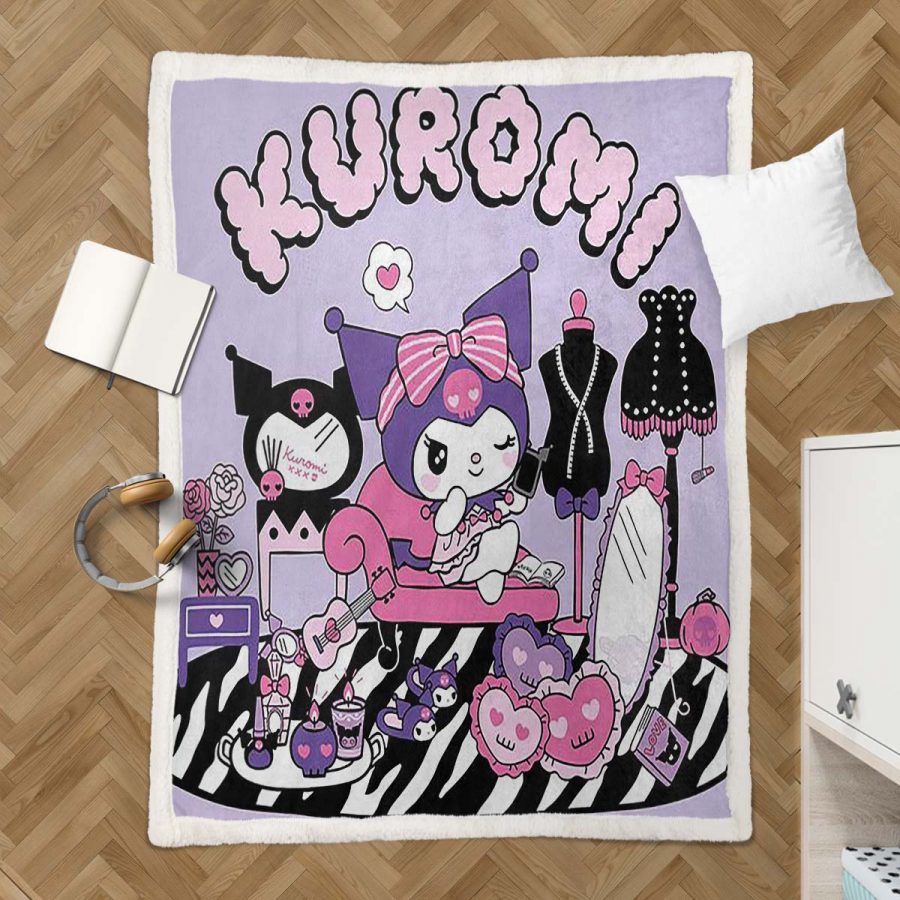 Hello Kitty Kuromi 04 Decke - Fleecedecke – Bild 3