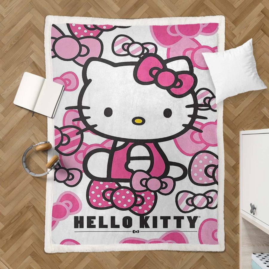 Hello Kitty Rosa 01 Decke - Fleecedecke – Bild 3