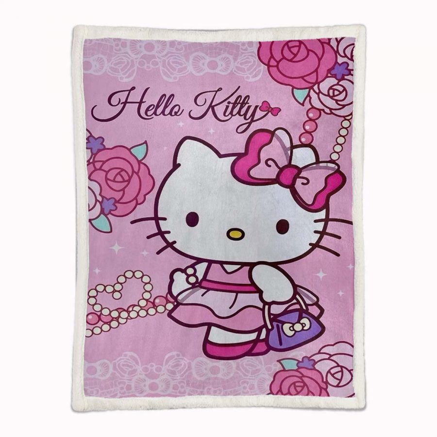 Hello Kitty Rosa 02 Decke - Fleecedecke – Bild 2
