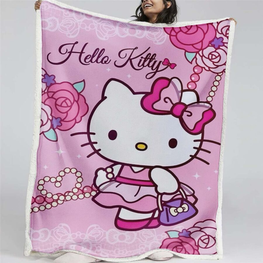 Hello Kitty Rosa 02 Decke - Fleecedecke
