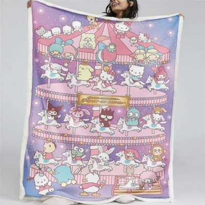Hello Kitty Rosa 05 Decke - Fleecedecke