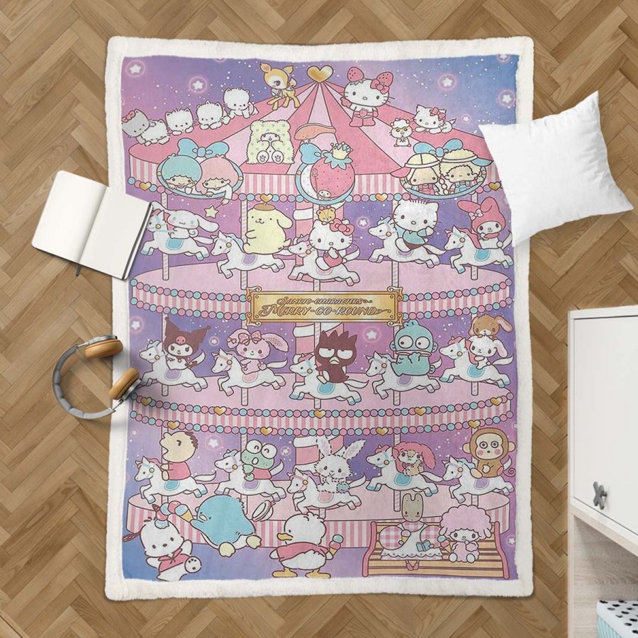 Hello Kitty Rosa 05 Decke - Fleecedecke – Bild 3