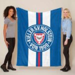 Holstein Kiel FC Kieler SV Holstein 1900 blauer Hintergrund 09 Fleecedecke – Decke