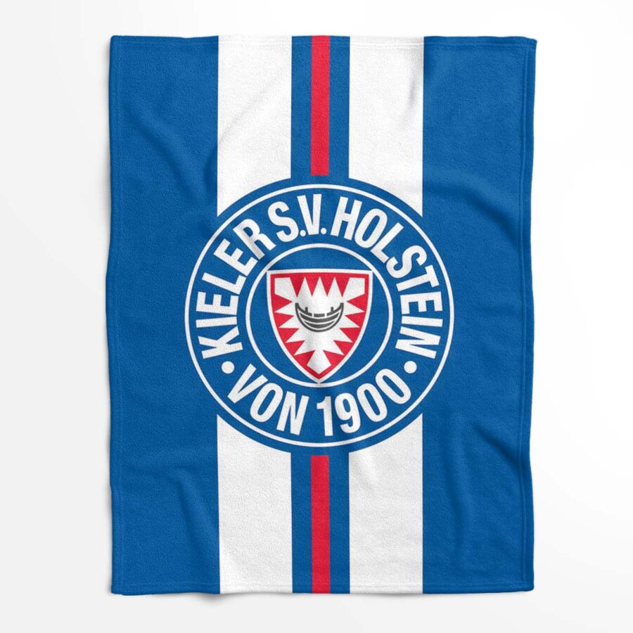 Holstein Kiel FC Kieler SV Holstein 1900 blauer Hintergrund 09 Fleecedecke - Decke – Bild 2