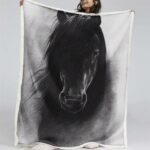 Pferd Monochrom Decke – Fleecedecke