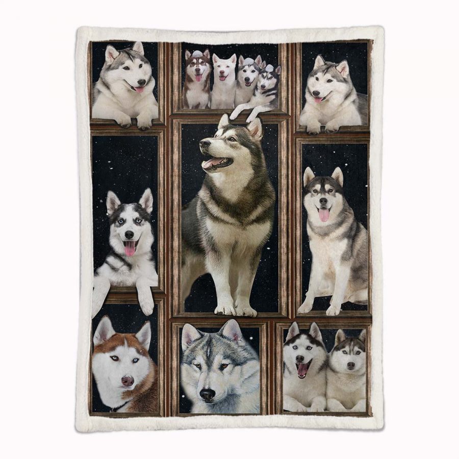 Husky süß 1001 Decke - Fleecedecke – Bild 2