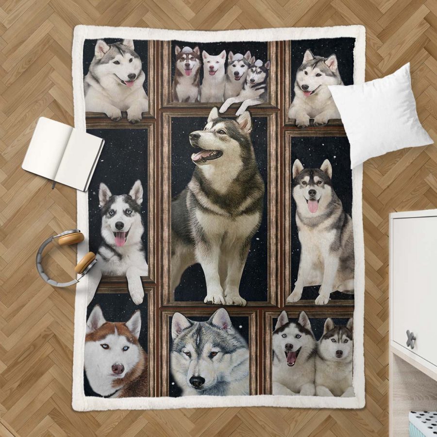 Husky süß 1001 Decke - Fleecedecke – Bild 3