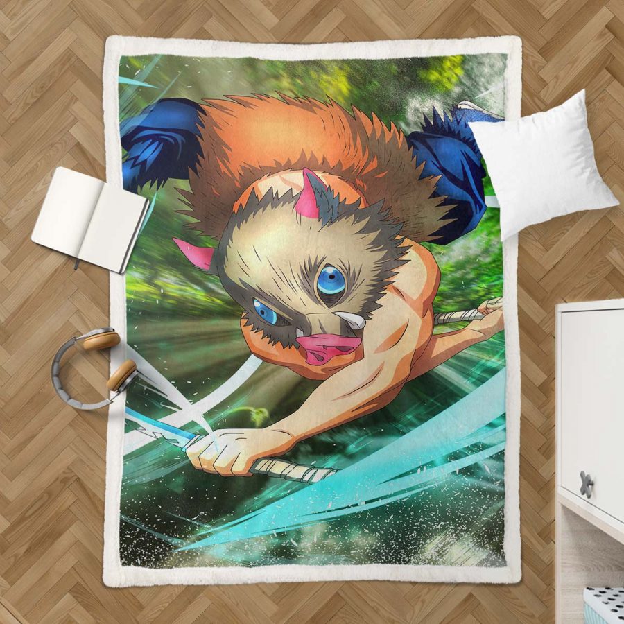Inosuke Demon Slayer Decke - Fleecedecke – Bild 3