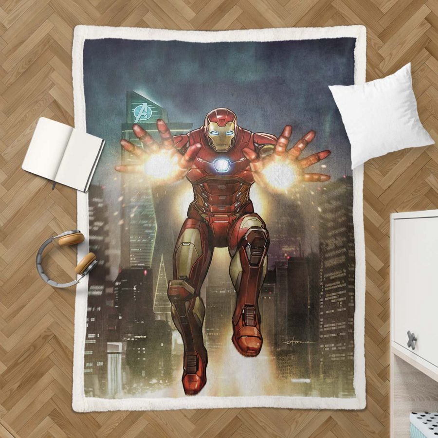 Iron Man Marvel 01 Decke - Fleecedecke – Bild 3