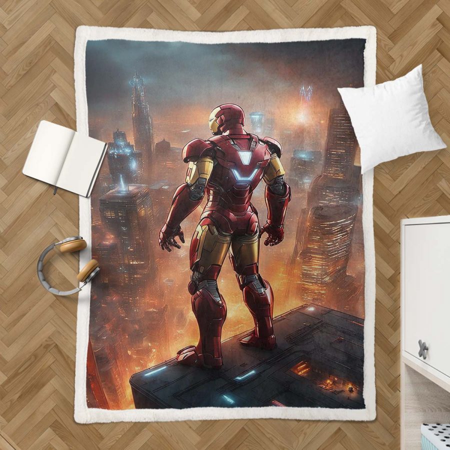Iron Man Marvel 06 Decke - Fleecedecke – Bild 3