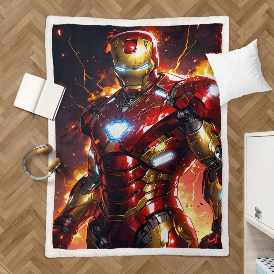 Iron Man Marvel 08 Decke - Fleecedecke – Bild 3