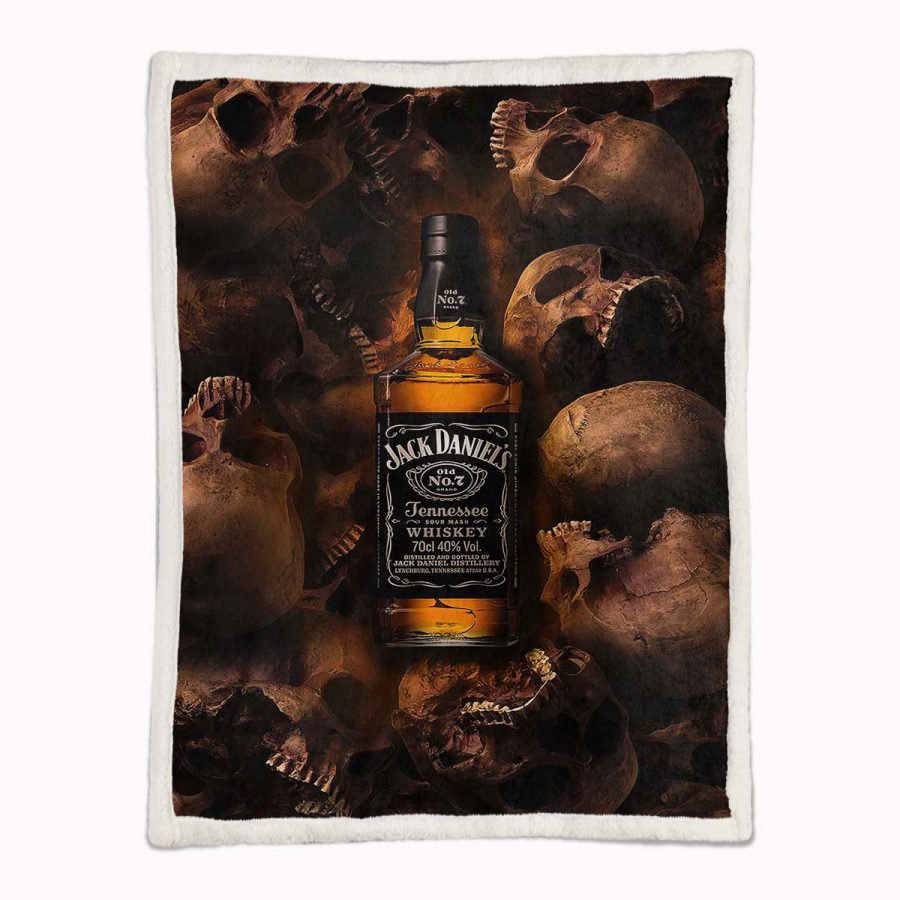 Jack Daniels Totenkopf 1001 Decke - Fleecedecke – Bild 2