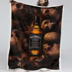 Jack Daniels Totenkopf 1001 Decke – Fleecedecke