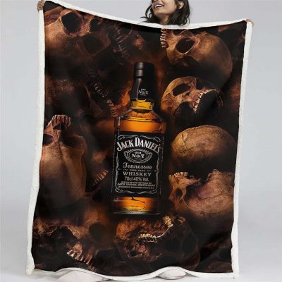 Jack Daniels Totenkopf 1001 Decke - Fleecedecke