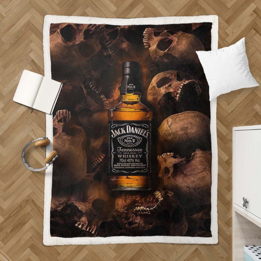 Jack Daniels Totenkopf 1001 Decke - Fleecedecke – Bild 3