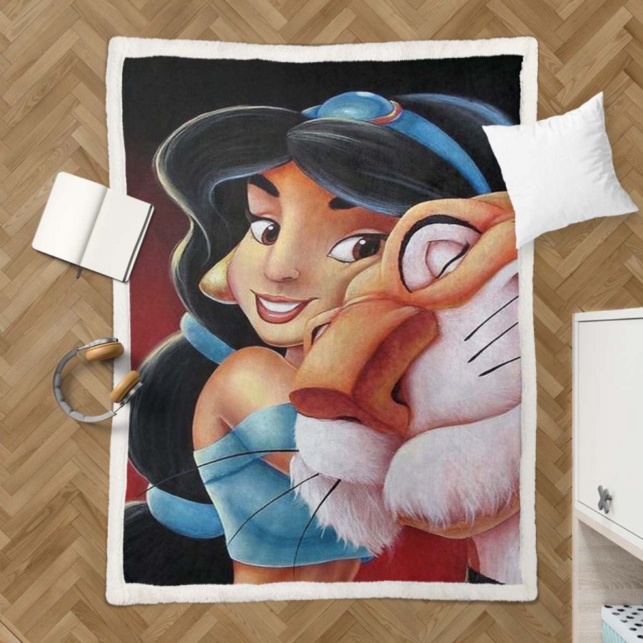 Jasmine Princess und der Tiger Raja Aladdin 02 Decke - Fleecedecke – Bild 3