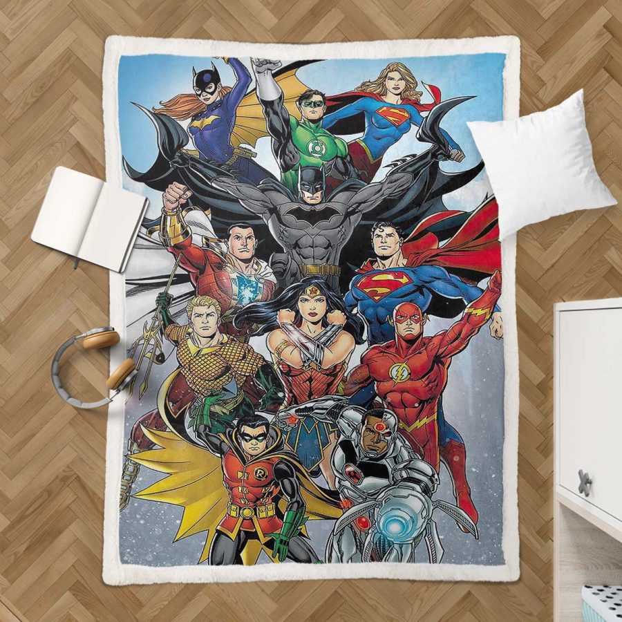 Justice League Alle Charaktere 02 Decke - Fleecedecke – Bild 3