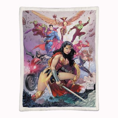 Alternative view of Justice League Alle Charaktere 03 Decke - Fleecedecke